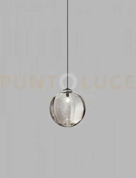 Puppet sospensione m fume' trasparente nero opaco 1 luce attacco g9