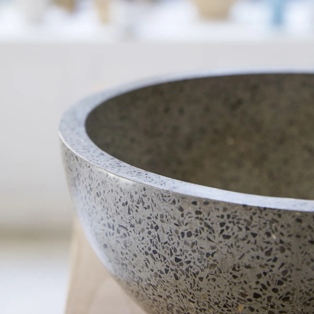 Tikamoon - Lavabo bagno in battuto di terrazzo Isa grey