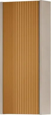 Pensile bagno Niwa cannettato laccato opaco Beige Greige con vetro paprika, 1 anta P17 x L30 x H78.5 cm