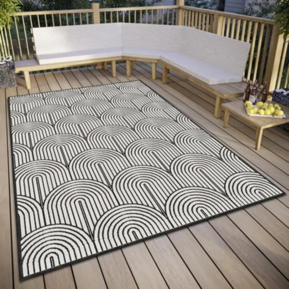 Tappeto da esterno bianco e nero 160x230 cm Pangli Black - Hanse Home