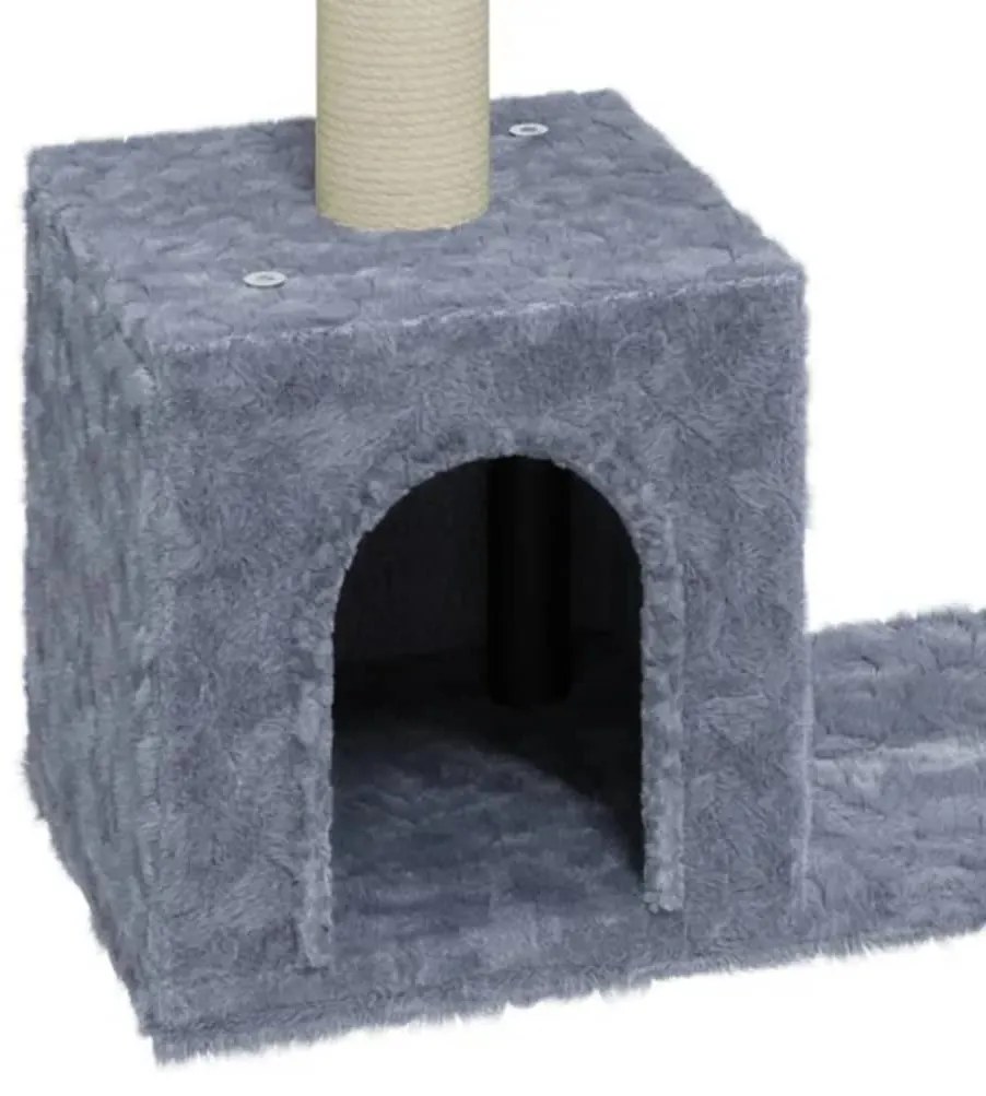 Albero per gatti con tiragraffi in sisal grigio chiaro 60 cm