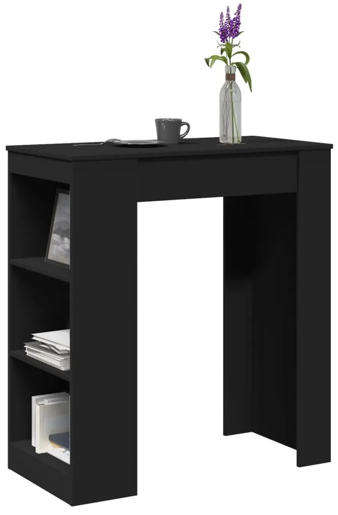 Tavolo Bar Con Rastrelliera Nero 95x47x103,5 Cm Multistrato /