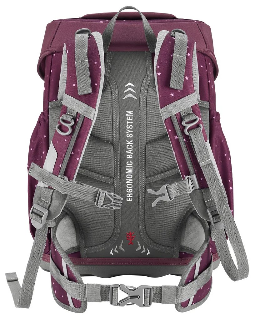 Zaino scuola Step by Step BASIS, Berry Stars - set 4 pezzi