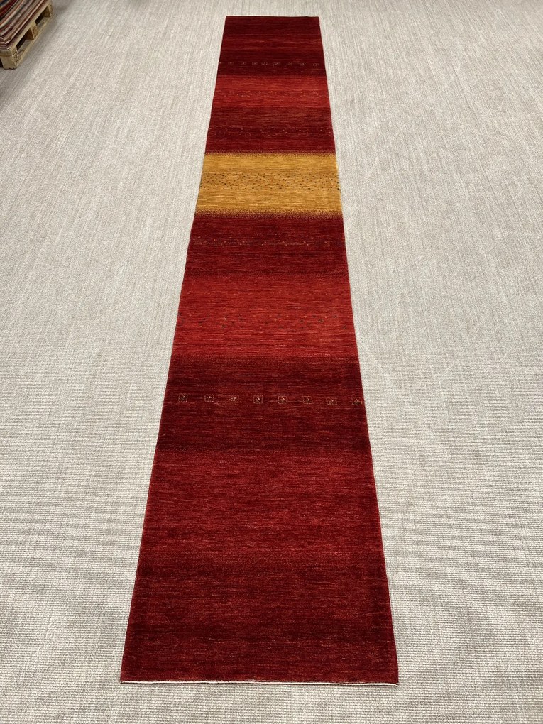 Loribaft Tappeto 540x90 Rosso (Iran) Annodato A Mano