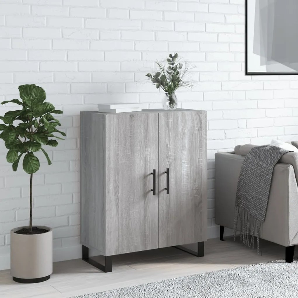 Credenza grigio sonoma 69,5x34x90 cm in legno multistrato