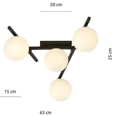 Plafoniera SMART 4xE14/10W/230V nero/bianco