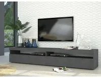 Mobile da soggiorno Porta TV, Made in Italy, Credenza per TV da salotto a 2 ante a ribalta, cm 200x45h36, Grigio Cenere