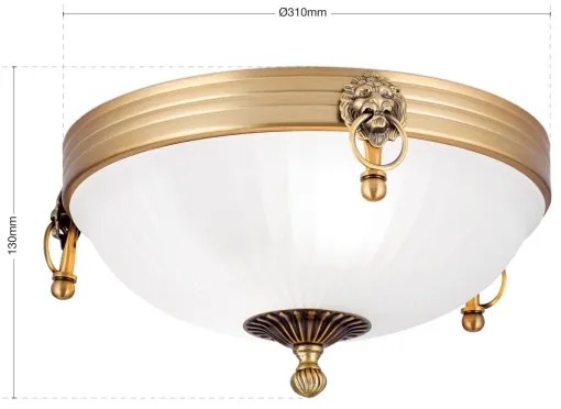 Orion DL 7-522/31 - Plafoniera ROCCA 2xE27/60W/230V diametro 31 cm bronzo/bianco