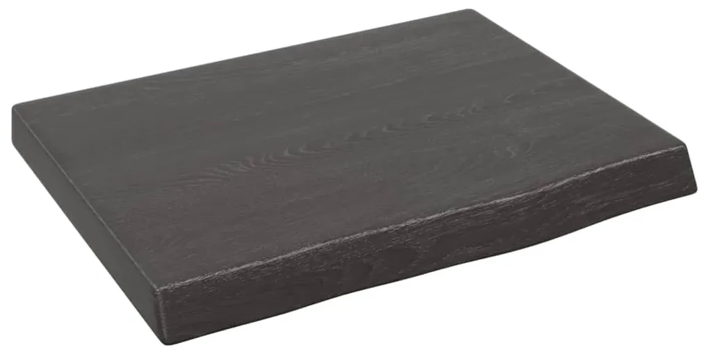 Ripiano muro grigio scuro 40x30x4 cm massello rovere trattato