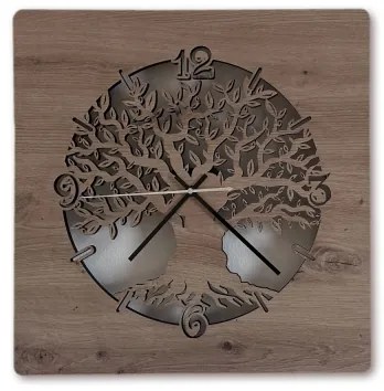 Li-Go 23537/DUB2 - Orologio LED dimmerabile LED/10W/5V 20000 mAh 42x42 cm rovere + telecomando