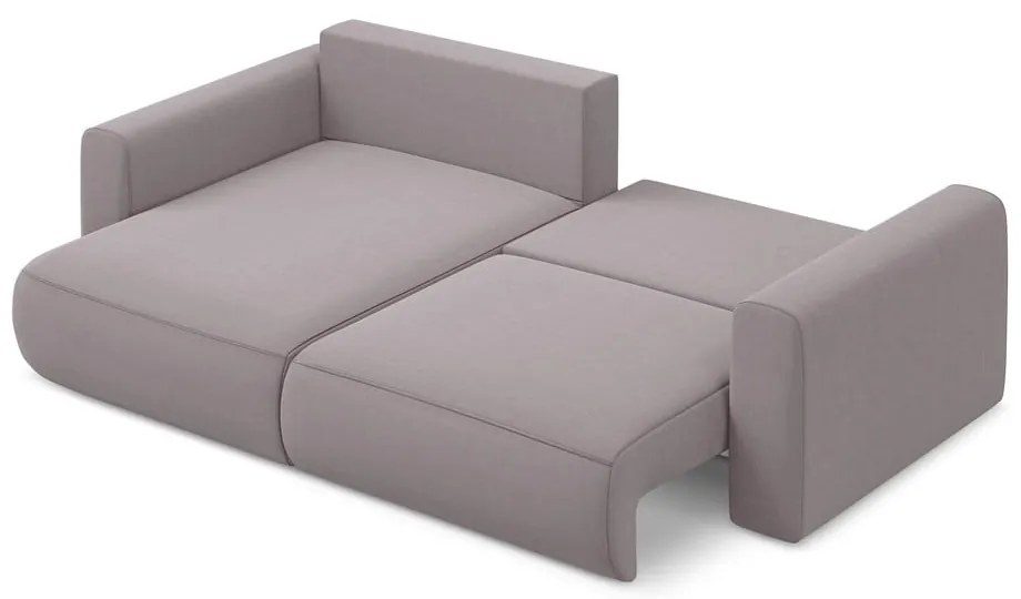Divano angolare lavanda allungabile/con contenitore (con penisola a sinistra/con chaise lounge) con rivestimento in velluto Kapua – Makamii