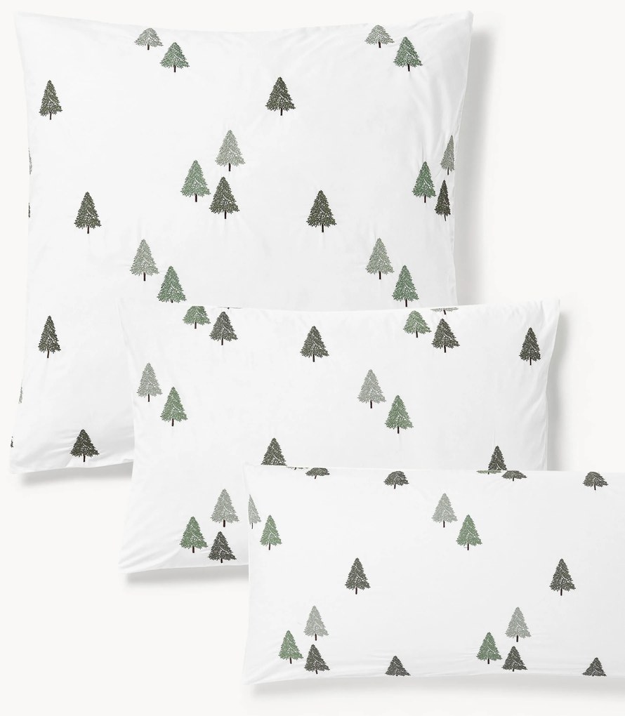 Federa in cotone percalle con alberi di Natale Darina