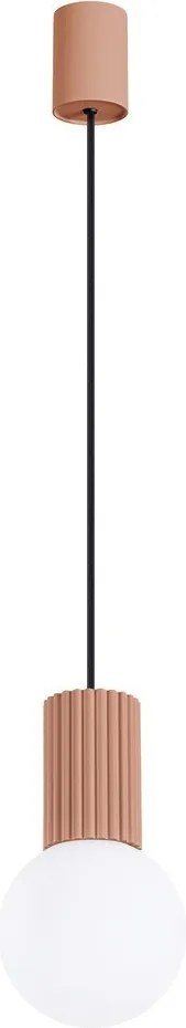 Lampadario marrone chiaro con paralume in vetro ø 12 cm Orbital – Sollux