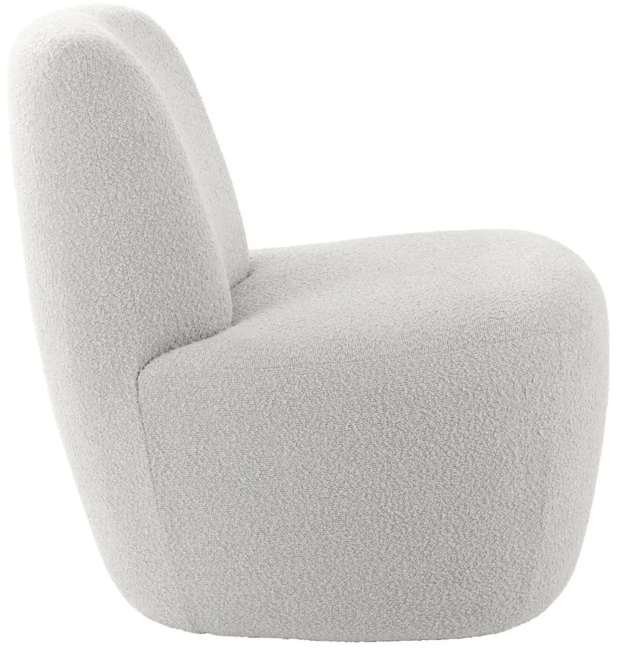 Poltrona bianca in tessuto bouclé Ada - Leitmotiv