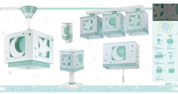 Dalber D-63233NH - Plafoniera per bambini MOONLIGHT 3xE27/60W/230V