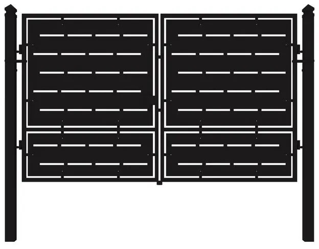 Cancello manuale Privacy in ferro, apertura centrale, L 308.5 x 180 cm, di colore nero