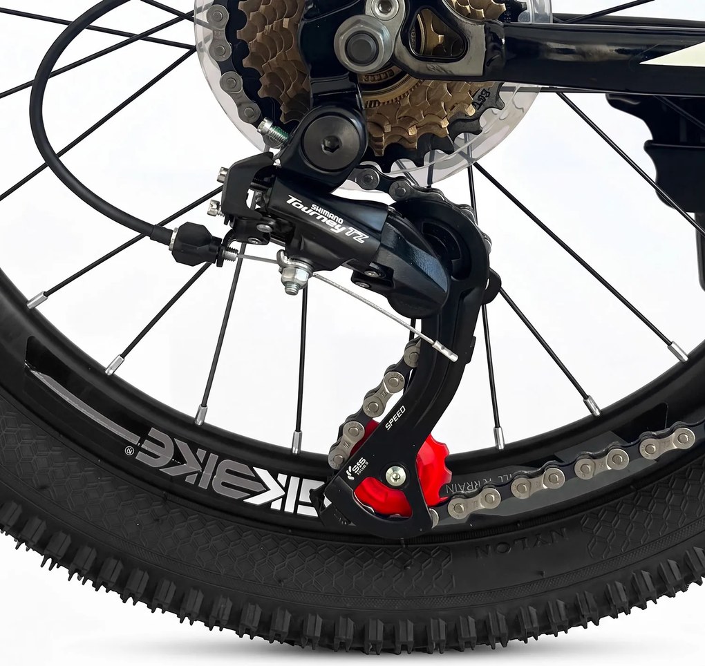 Bicicletta per Bambini Mountain Bike 20" Twenty Full 20 Cambio Shimano 21V Telaio in Acciaio Verde...