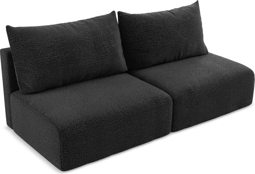 Divano nero allungabile/con contenitore 216 cm Kalena – Makamii