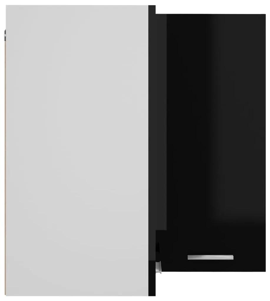 Pensile angolare nero lucido 57x57x60 cm in truciolato