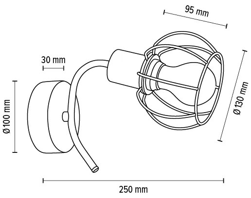 Spot-Light 8224174 - Applique VIVIANE 1xE27/60W/230V rovere
