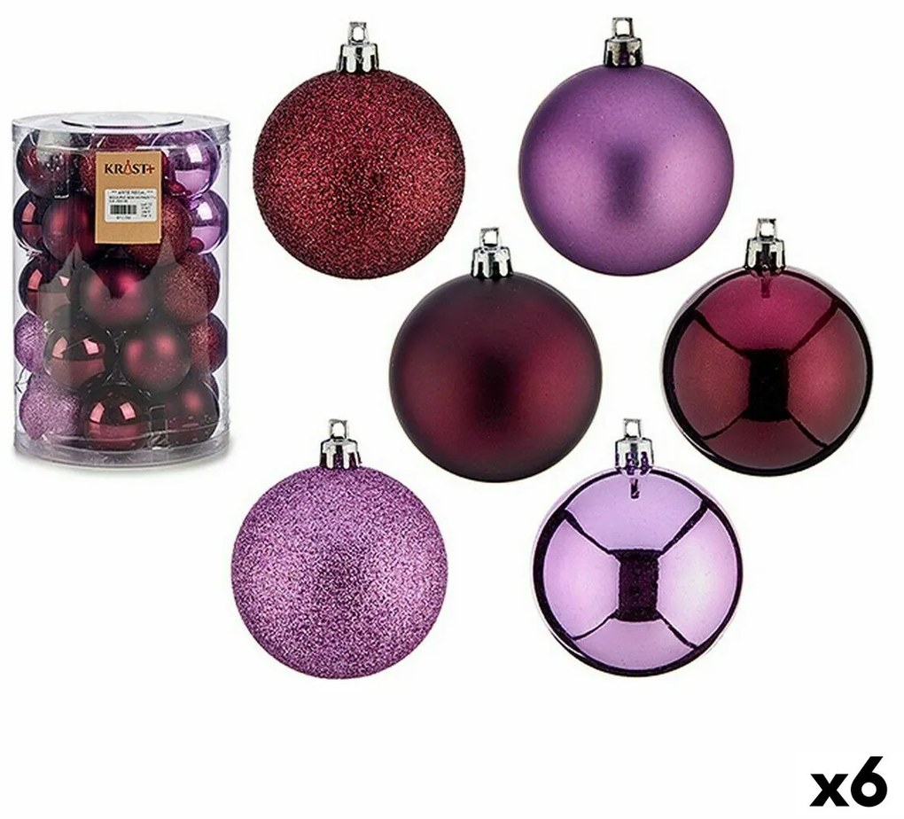 Set di palline di Natale Viola Plastica 6 x 7 x 6 cm (6 Unità)