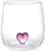 Bicchiere cuore viola in vetro borosilicato, da 380 ml