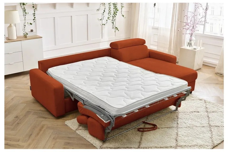 Divano angolare color mattone allungabile (con composizione variabile) Monaco – Bobochic Paris