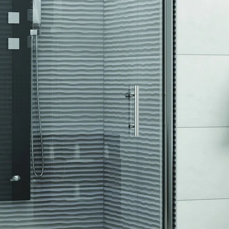 Kamalu - Box doccia porta battente nicchia 70cm vetro trasparente KS2800N