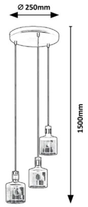 Rabalux - Lampadario su filo 3xE27/9W/230V