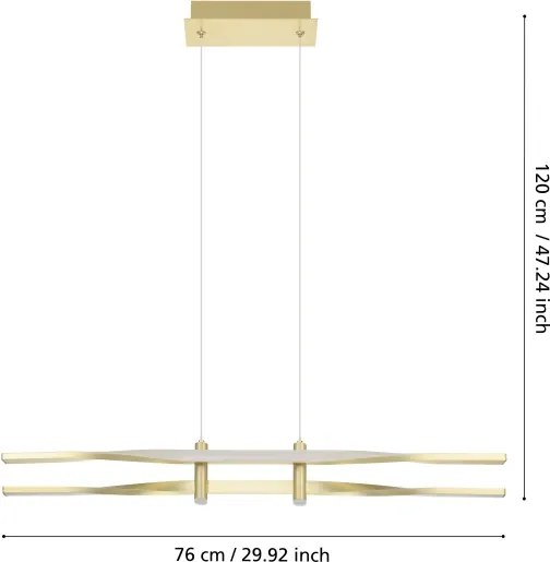 Eglo 901226 - Lampadario LED a sospensione con cavo COLMEAL LED/21W/230V, dorato