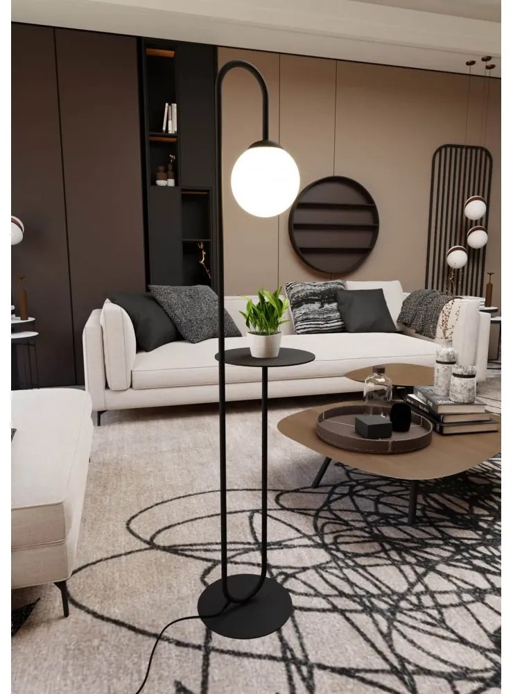 Lampada da terra in acciaio BARI LP1 E14 da interno Colore del corpo Nero