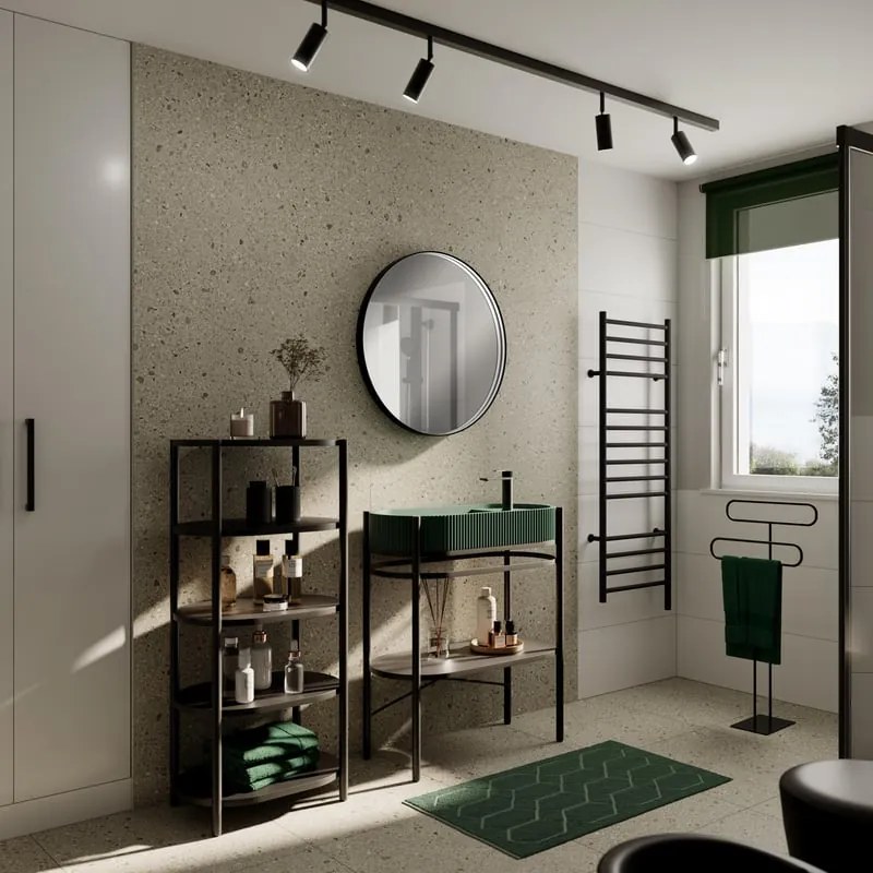 Rubinetto per lavabo a canna media Neo nero verniciato opaco SENSEA H 15.55 cm