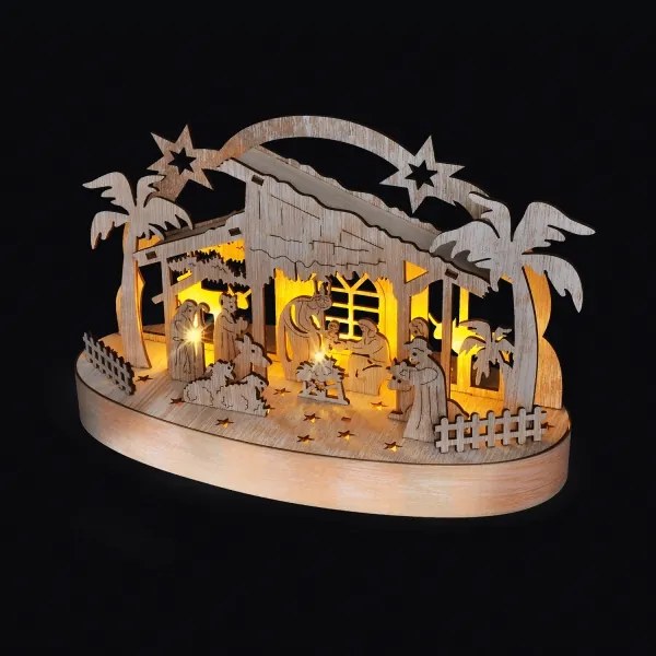 Solight 1v275 - Decorazione natalizia LED LED/2xAA/bianco caldo presepe