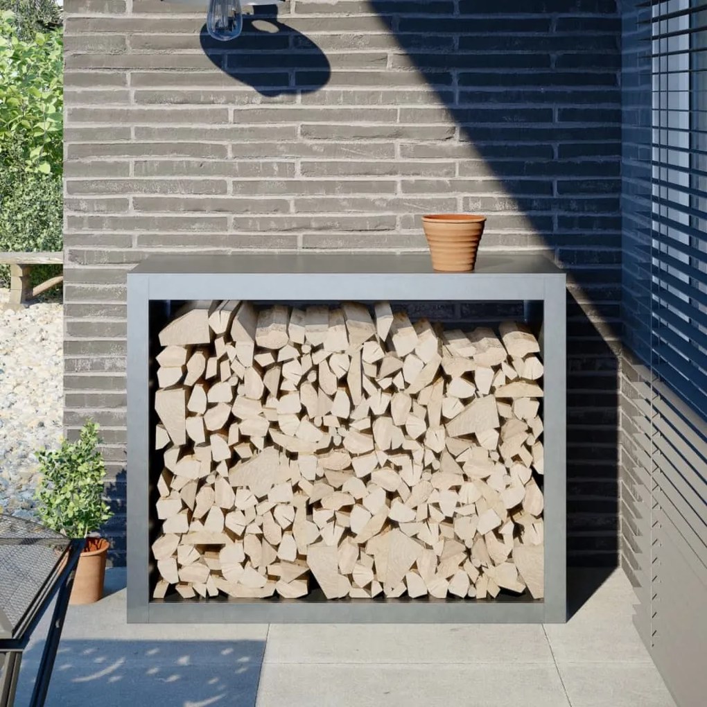 Rastrelliera Per Legna Da Ardere 100x40x80cm İn Acciaio Zincato /