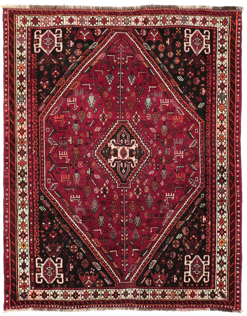 Gashghai Tappeto 190x150 (Iran) Annodato A Mano