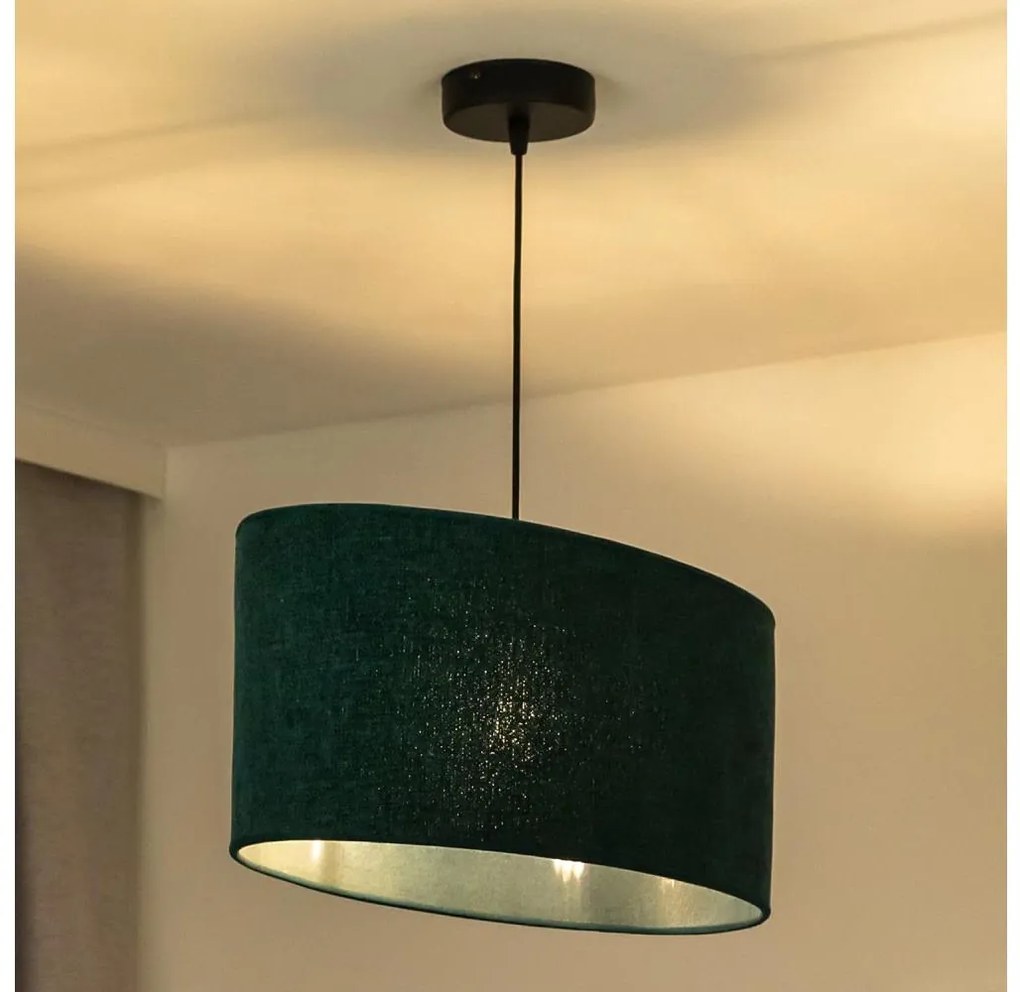 Duolla - Lampadario a sospensione con filo OVAL 1xE27/15W/230V verde