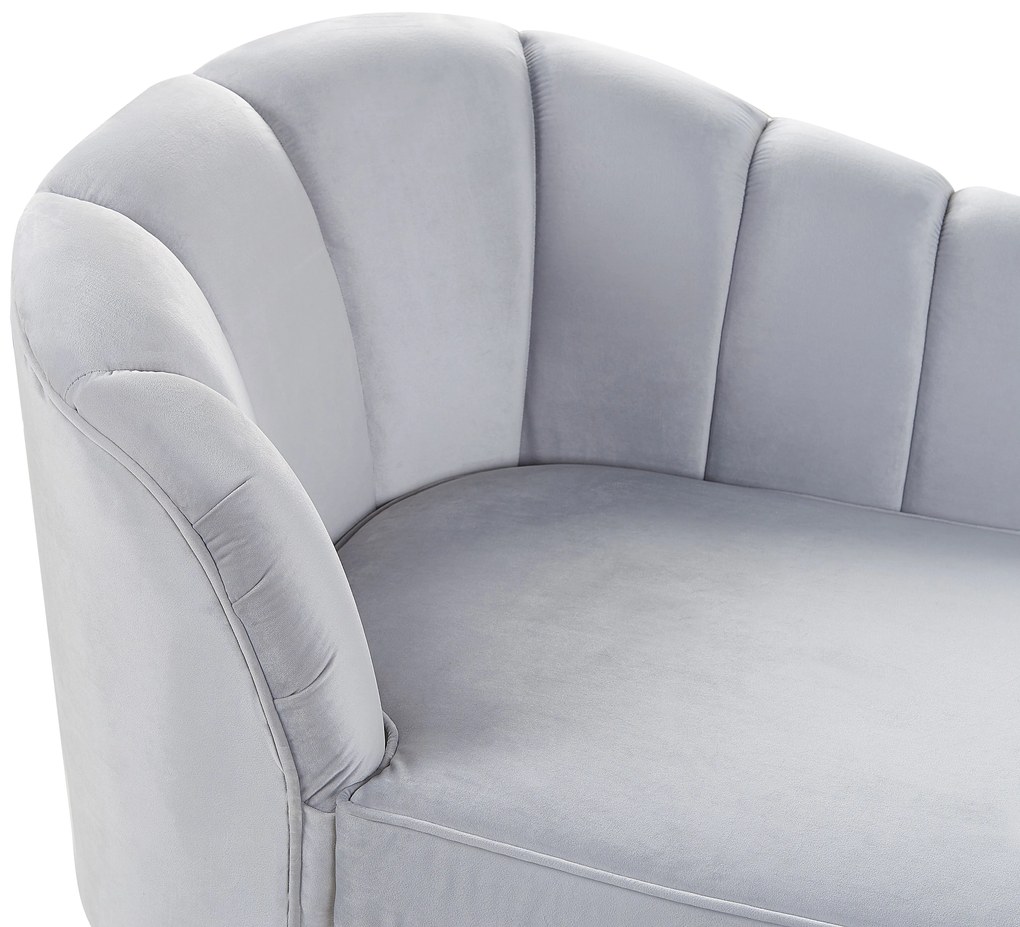 Chaise longue bouclé grigio chiaro sinistra ALLIER Beliani