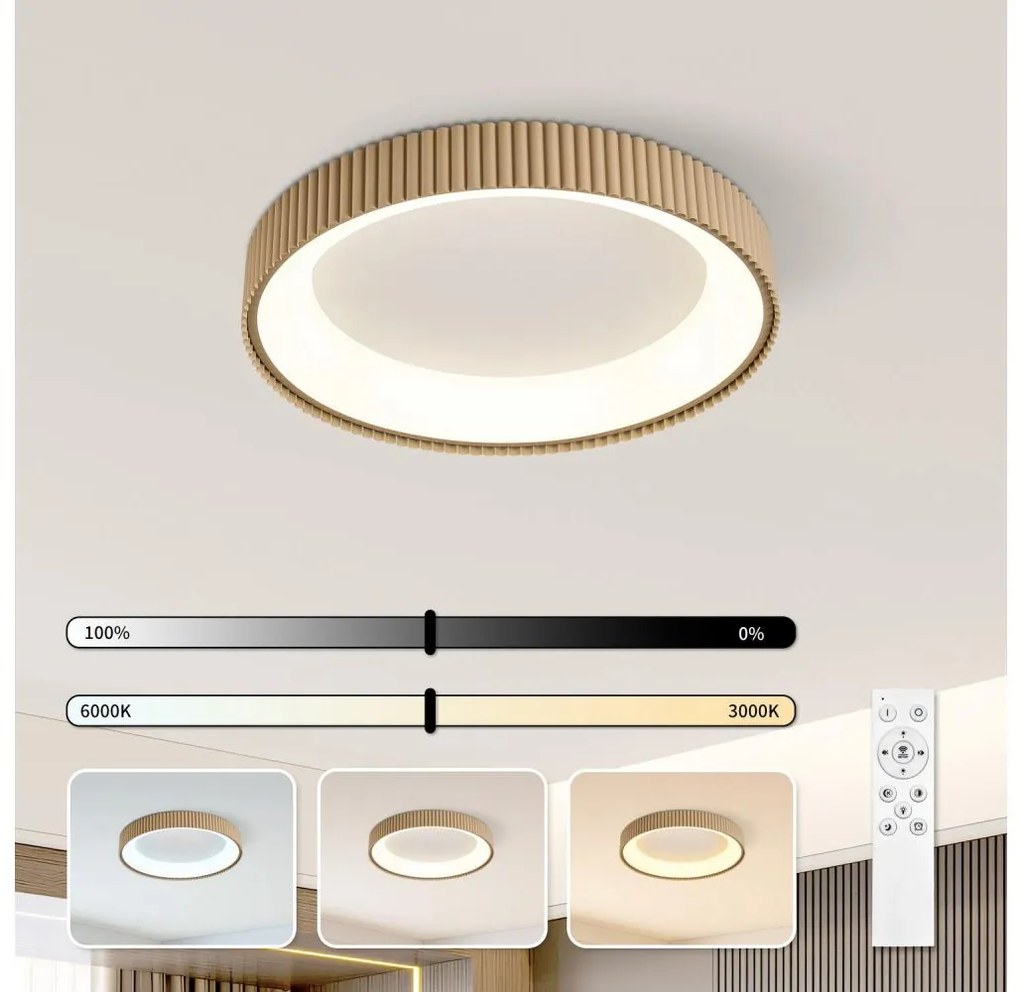 Brilagi - LED dimmerabile plafoniera FALCON MODERN LED/30W/230V 40 cm beige + telecomando