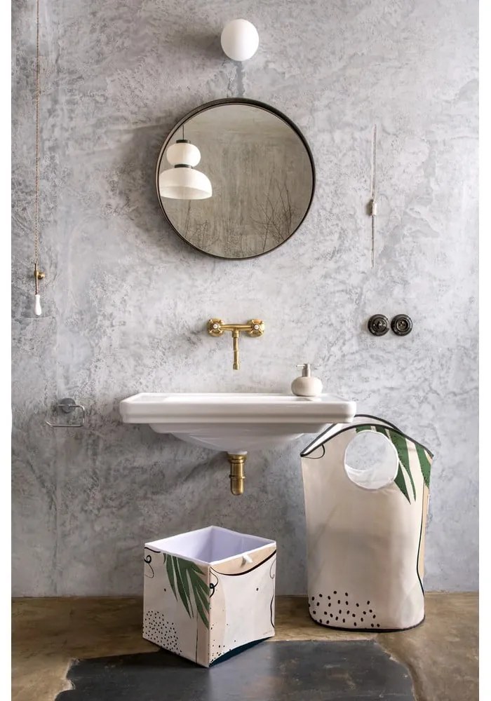 Contenitore in microfibra beige Abstract Dark, 32 l Abstract Art - Butter Kings