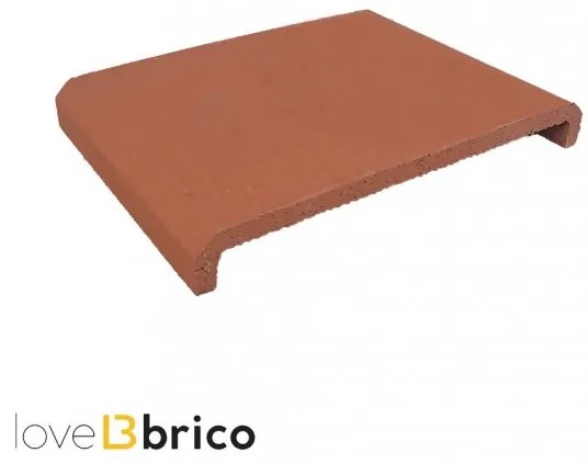 Coprimuro interno 12,5 cm in cotto trattato Cotto Furnò Rosato Natura Kwikdry retto