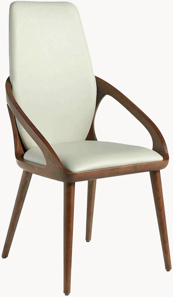 Set di 2 sedie in similpelle con gambe in legno Elias