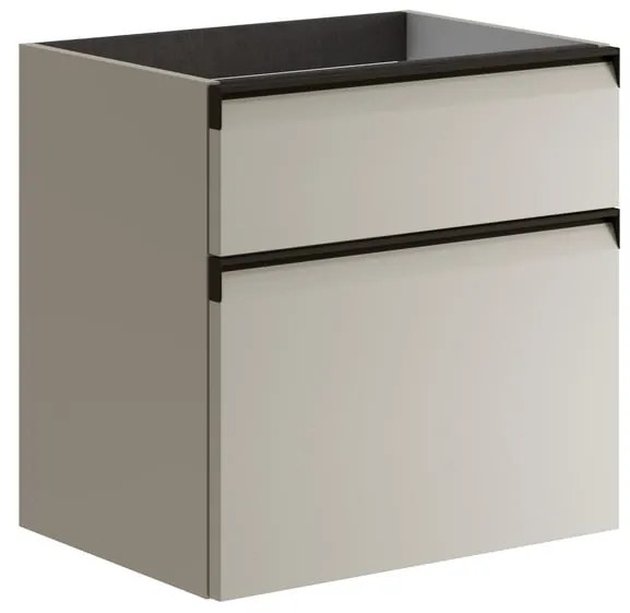 Mobile da bagno sotto lavabo Fusion beige opaco L 59.5 x H 60 x P 45.5 cm 2 cassetti, lavabo non incluso