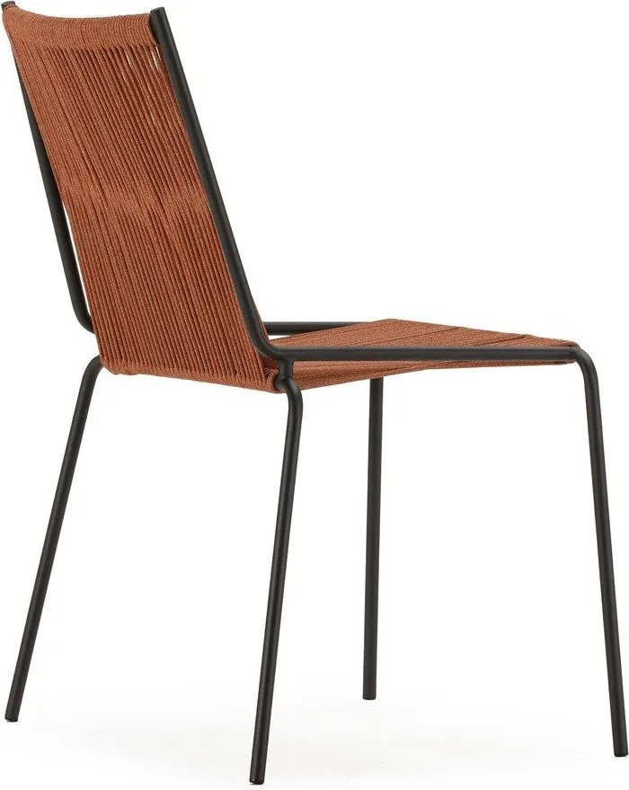 Sedie da pranzo in set color terracotta in metallo impilabili 2 pz Emily – Marckeric