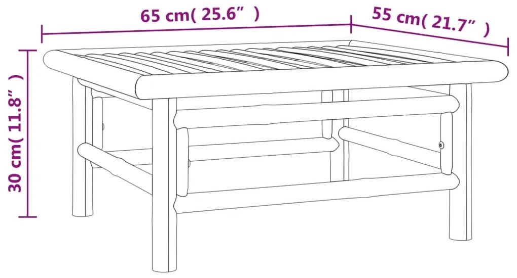 Set Salotto da Giardino 11pz con Cuscini Tortora Bambù