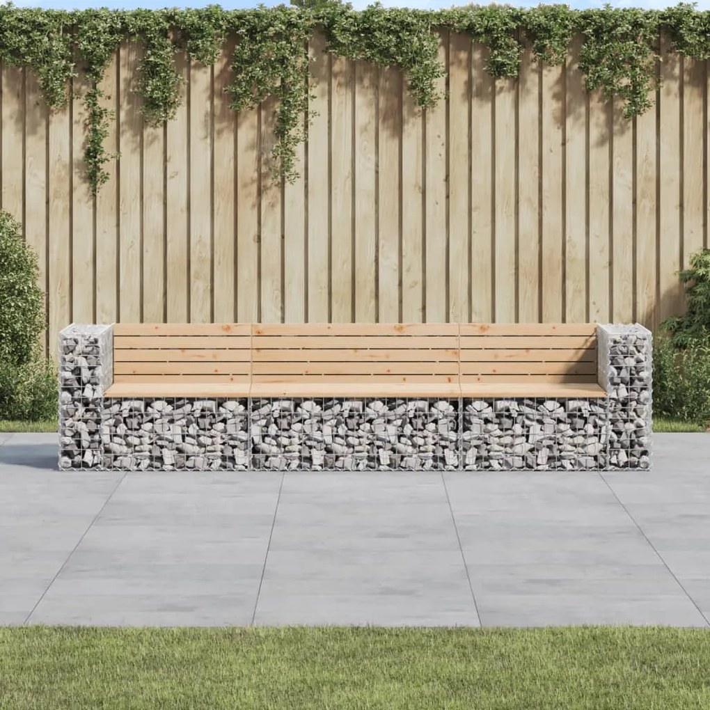 Panca Giardino Design Gabbione 287x71x65,5 cm Massello di Pino