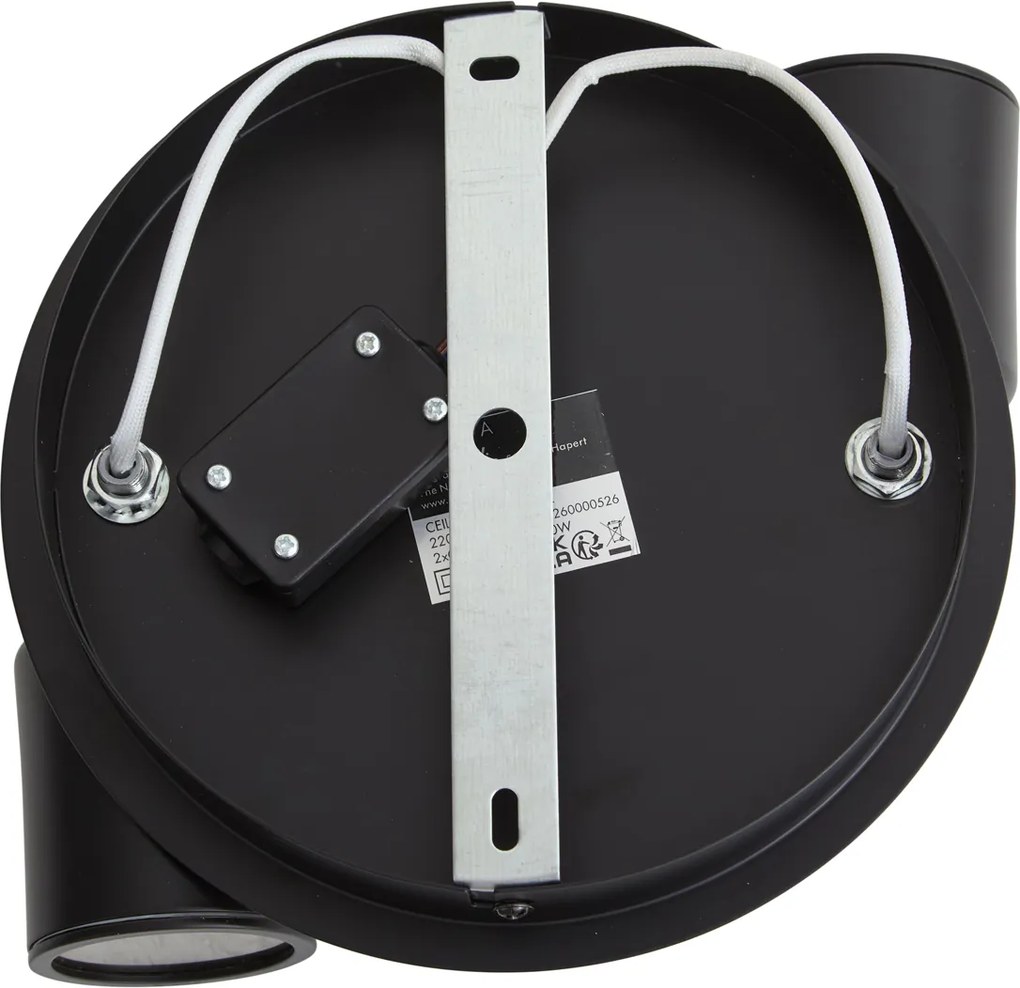 Faretto moderno per bagno nero 2 luci IP44 - Ducha