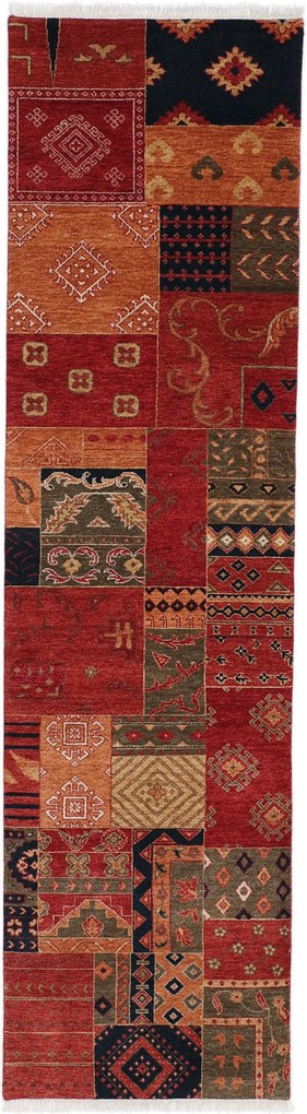 Patchwork Tappeto orientale 300 x 80 (Indian) Annodato A Mano