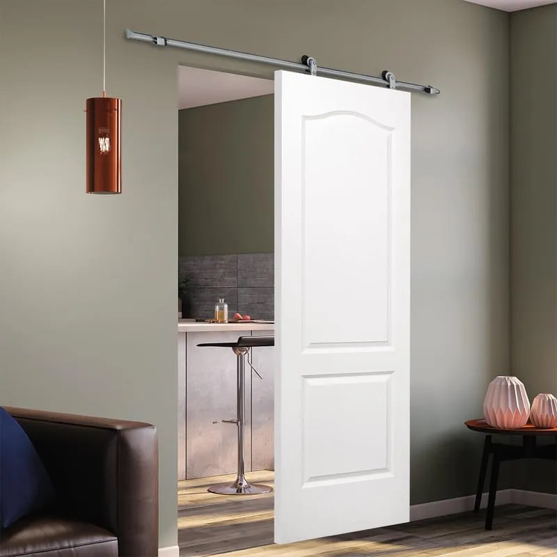 Porta scorrevole reversibile Ipanema in mdf bianco, L 93 x H 212 cm, con binario Loft