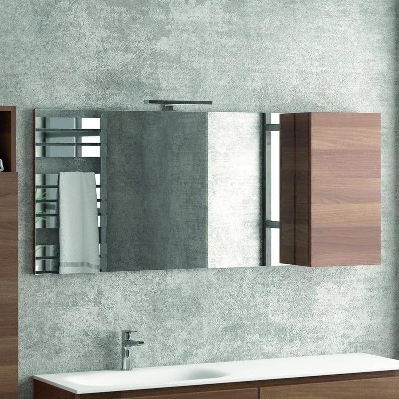 Kamalu - composizione bagno 155cm sospesa, composta da mobile con lavabo, specchio, colonna e pensile sp-155e