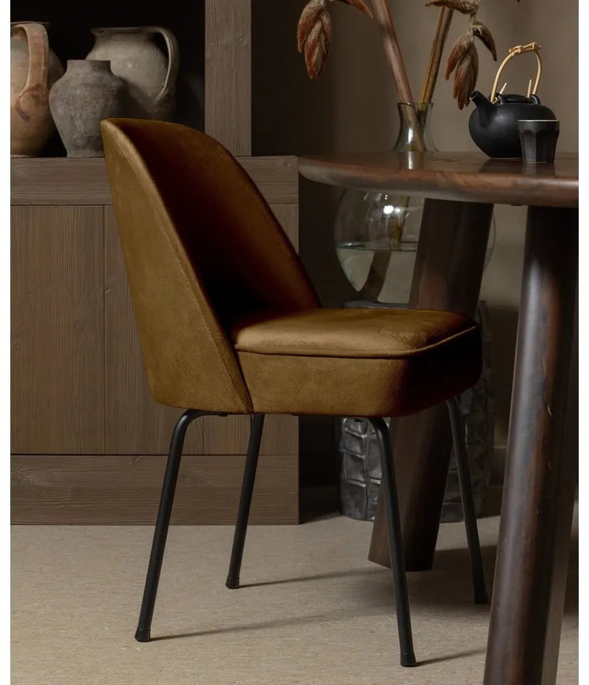 Sedie da pranzo in set color senape in velluto 2 pz Vogue – WOOOD